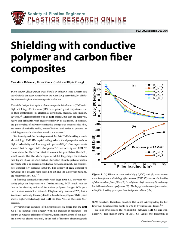 (PDF) Shielding with conductive polymer and carbon fiber composites