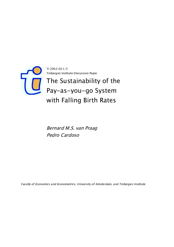 (PDF) The Sustainability of the Payasyougo System with Falling Birth