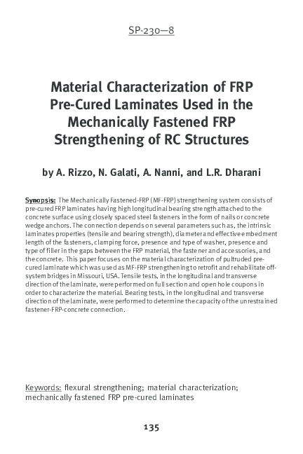 (PDF) Material characterization of FRP pre-cured laminates used in the ...