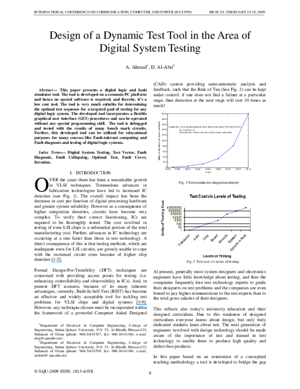 (PDF) Design of dynamic test tool in the area of digital system testing