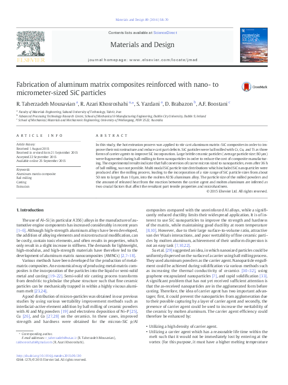 (PDF) Fabrication of aluminum matrix composites reinforced with nano-to ...