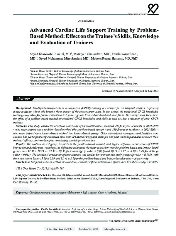 (PDF) Advanced Cardiac Life Support Training by Problem-Based Method ...