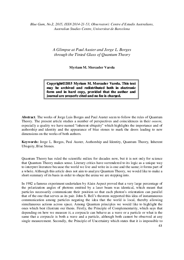 Paul Auster "ghosts", in the New York Trilogy