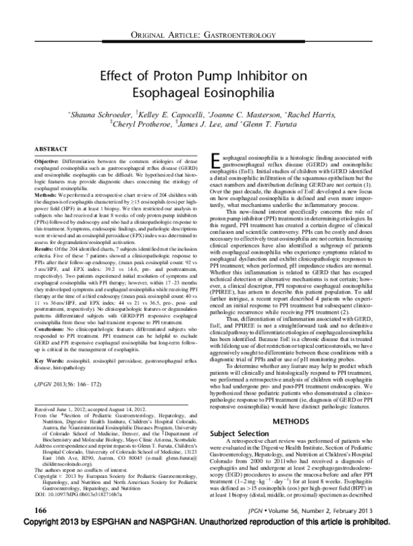 (PDF) Effect of Proton Pump Inhibitor on Esophageal Eosinophilia