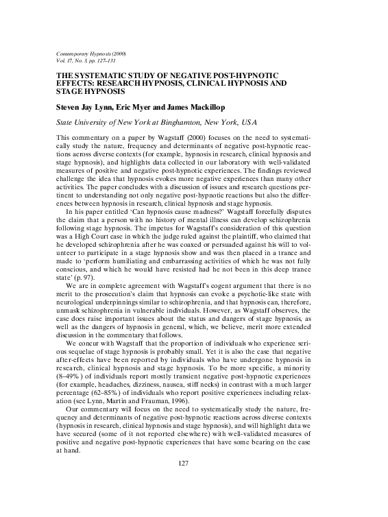 Hypnotherapy studies image