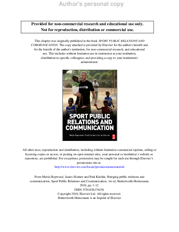(PDF) Sport Public Relations and Communication Maria Hopwood Academia.edu