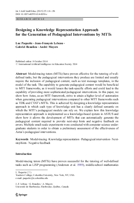 (PDF) Designing a Knowledge Representation Approach for the Generation ...