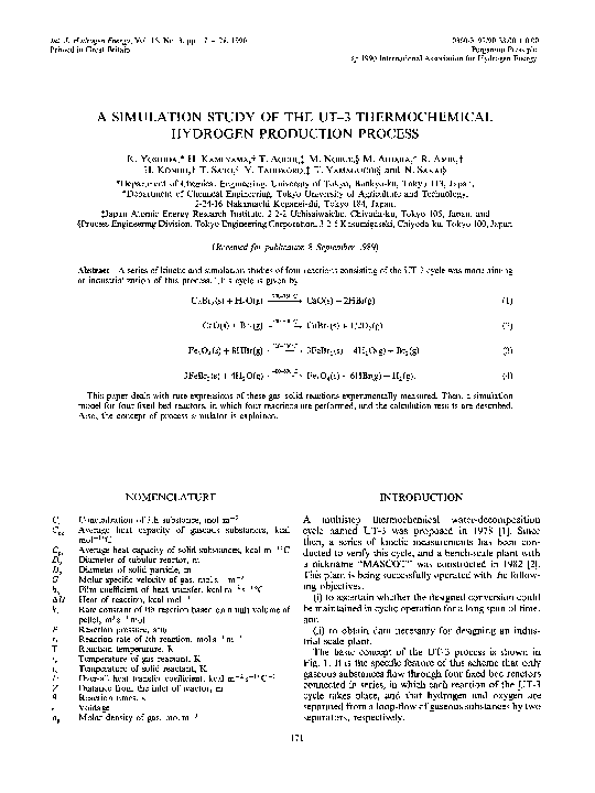(PDF) A simulation study of the UT-3 thermochemical hydrogen production ...
