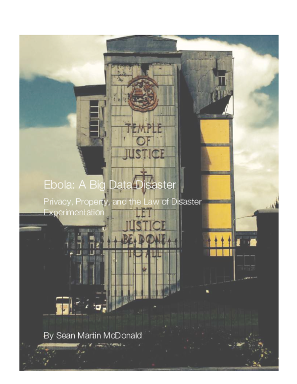 First page of “Ebola: A Big Data Disaster”