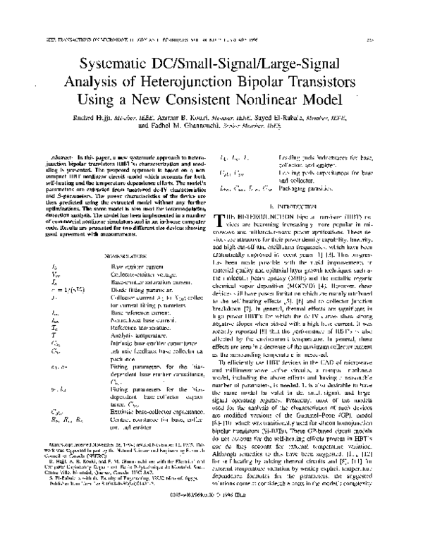 (PDF) Systematic DC/small-signal/large-signal analysis of ...