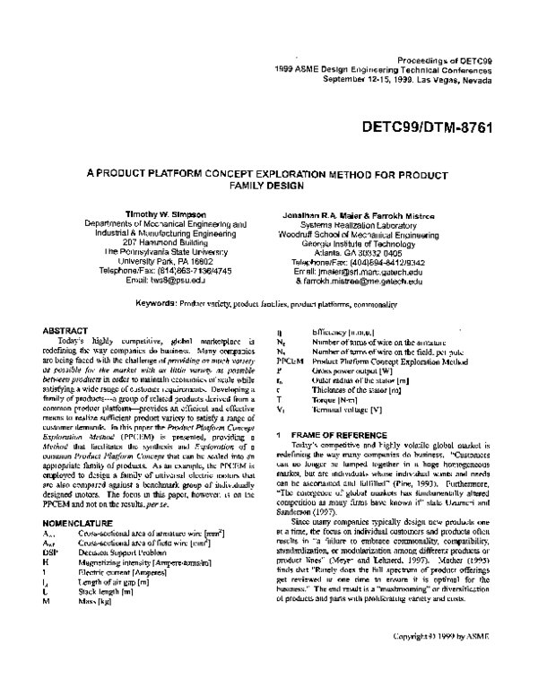 (PDF) A Product Platform Concept Exploration Method for Product Family ...
