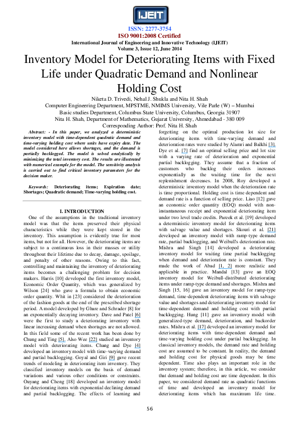 (PDF) Inventory Model for Deteriorating Items with Fixed Life under ...