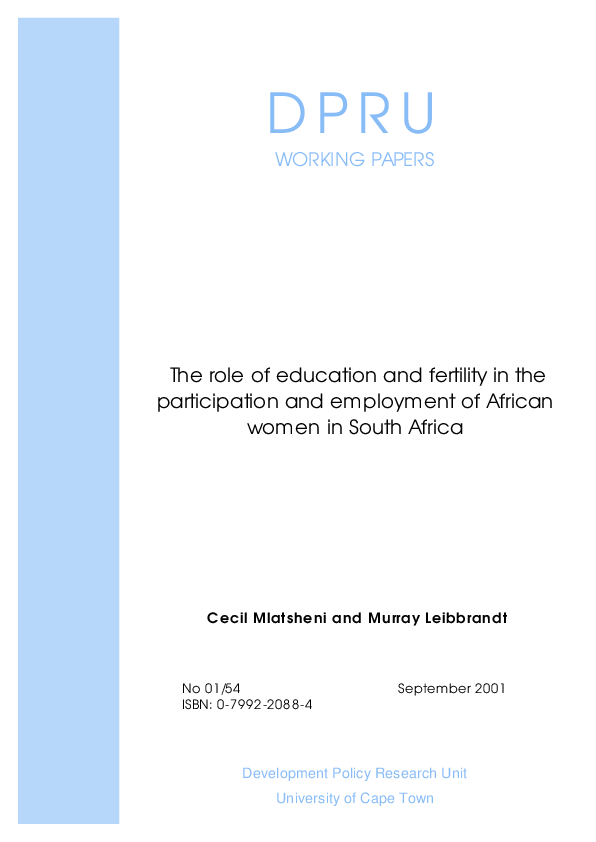 (PDF) The role of education and fertility in the participation and ...
