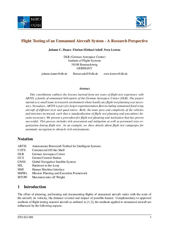 (PDF) Flight Testing of an Unmanned Aircraft System - A Research ...