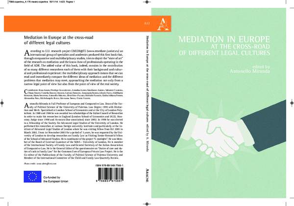 (PDF) Mediation in Europe at the cross-road of different legal cultures