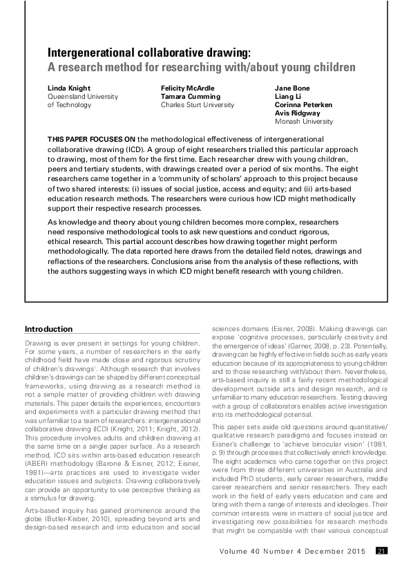 (PDF) Intergenerational collaborative drawing: a research method for ...