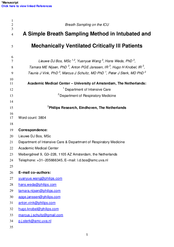 (PDF) A simple breath sampling method in intubated and mechanically ...