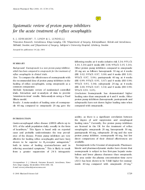 (PDF) Systematic review of proton pump inhibitors for the maintenance ...