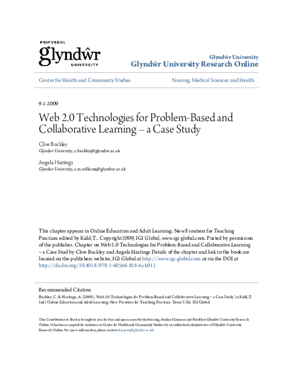 (PDF) Web 2.0 Technologies for Problem-Based and Collaborative Learning ...
