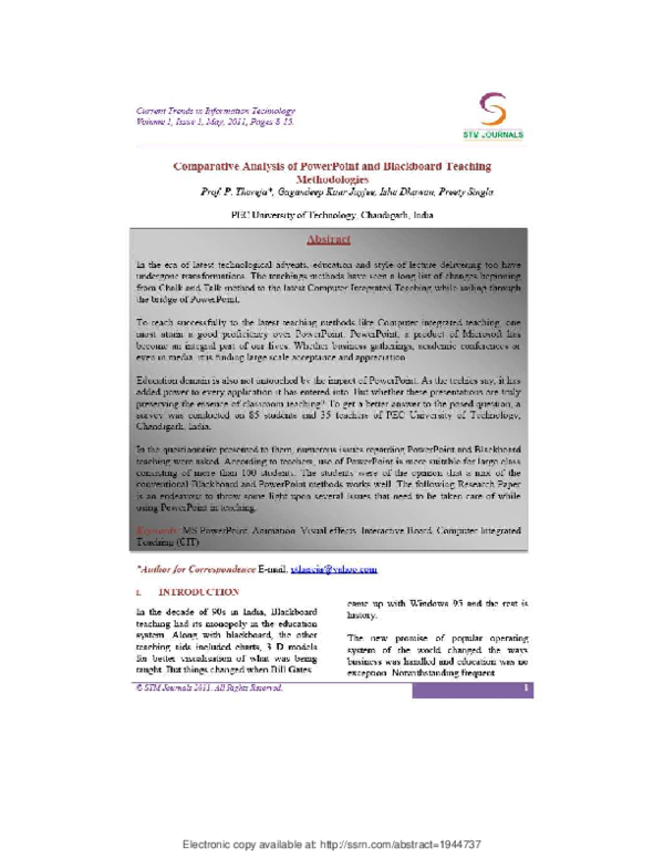 (PDF) Comparative Analysis of PowerPoint and Blackboard Teaching ...