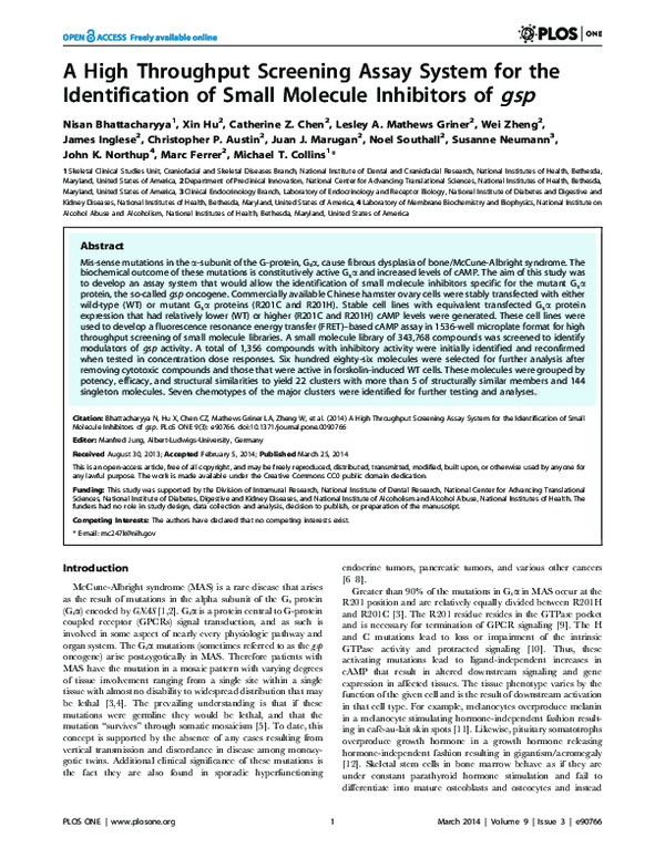 (PDF) A High Throughput Screening Assay System for the Identification ...