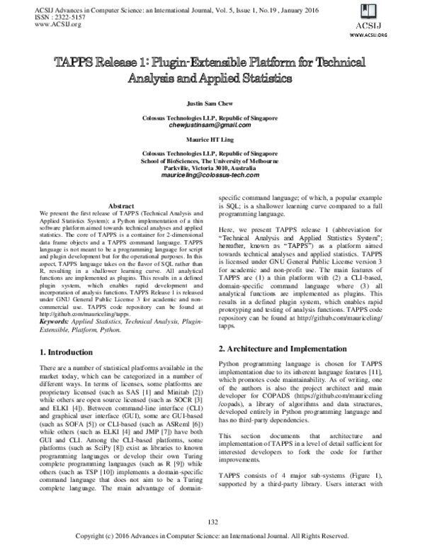 (PDF) TAPPS Release 1: Plugin-Extensible Platform for Technical ...