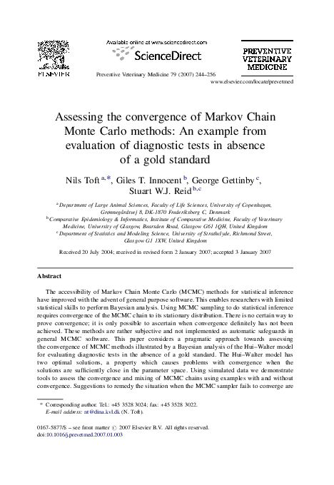 (PDF) Assessing the convergence of Markov Chain Monte Carlo methods: an ...