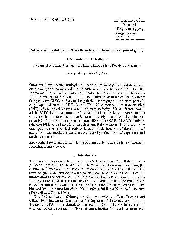 (PDF) Nitric oxide inhibits electrically active units in the rat pineal ...