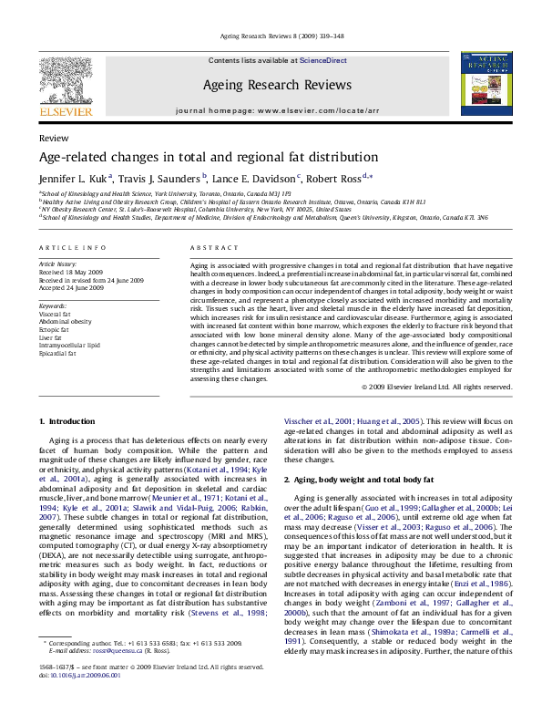 (PDF) Age-related changes in total and regional fat distribution
