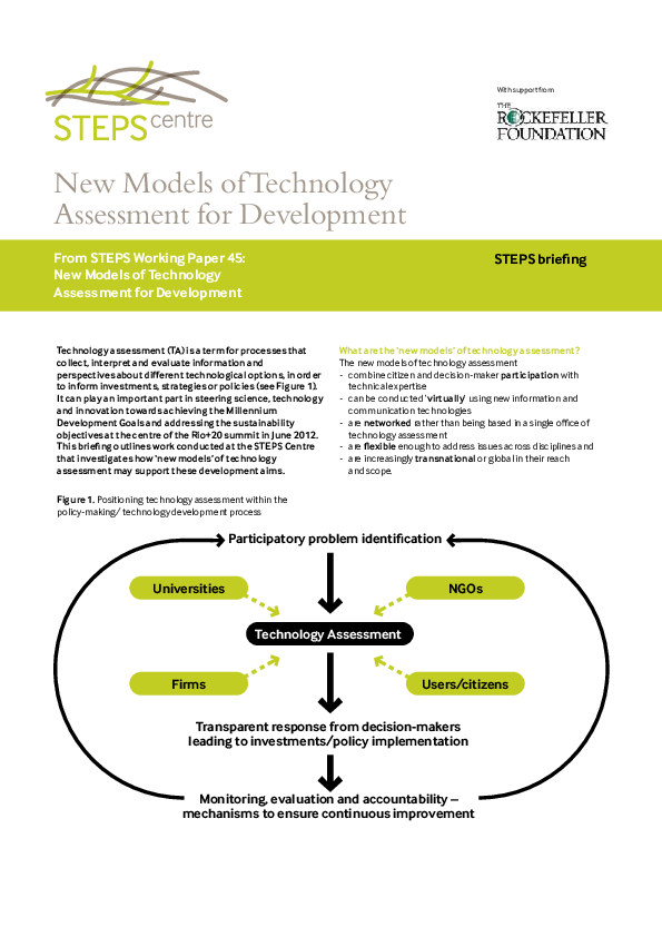 (PDF) New Models of Technology Assessment