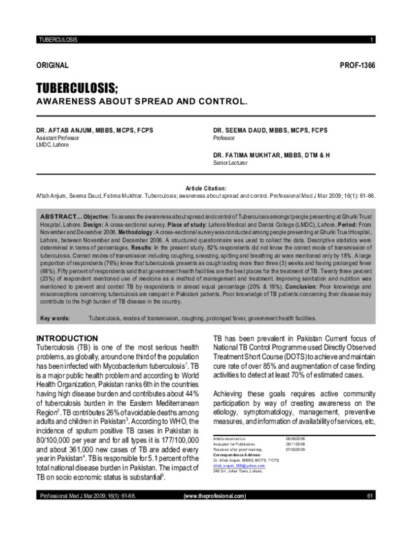 Tuberculosis awareness campaign image