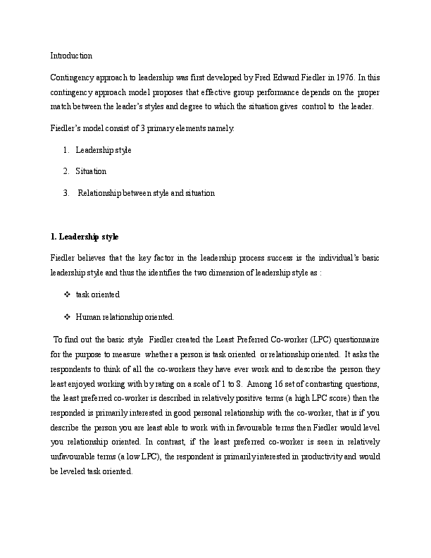 Fiedler model essay 07 picture