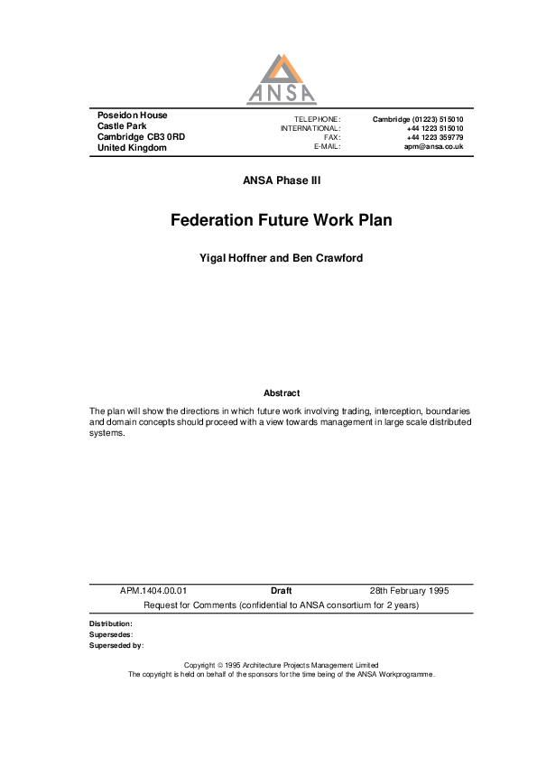 (PDF) Federation Future Work Plan
