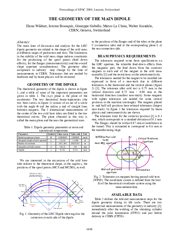 (PDF) The Geometry of the LHC Main Dipole