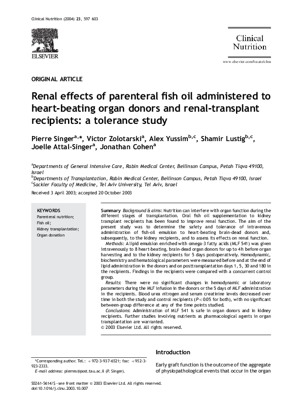 (PDF) Renal effects of parenteral fish oil administered to heart