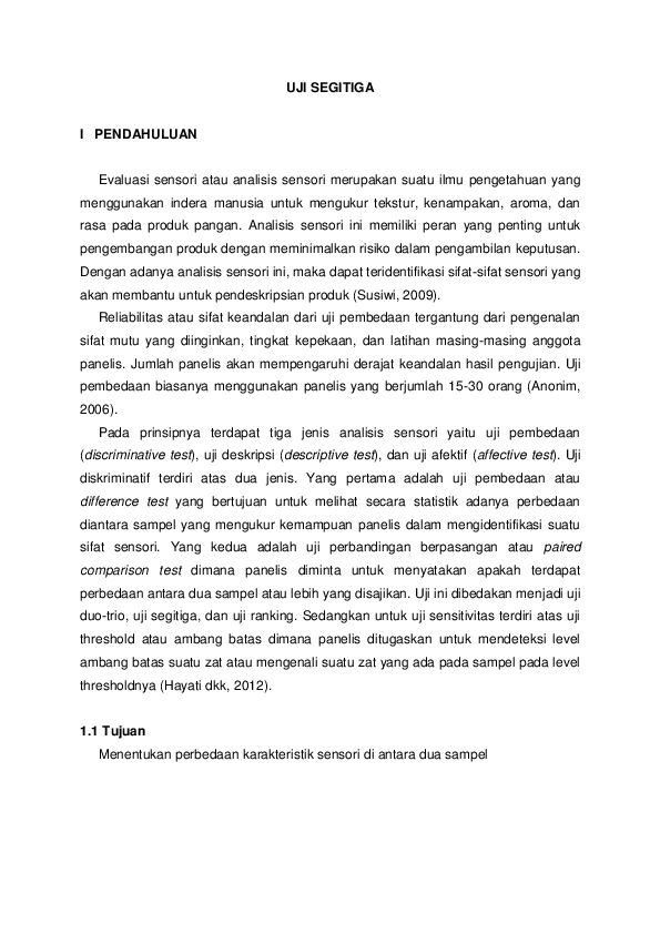 Pdf Analisis Sensoris Uji Segitiga Amalia Shinta Dewi Academia Edu