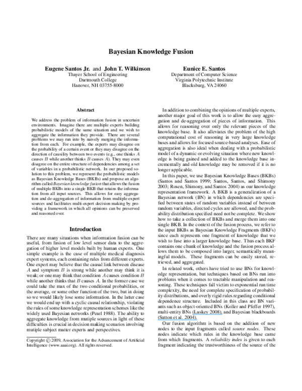(PDF) Bayesian Knowledge Fusion