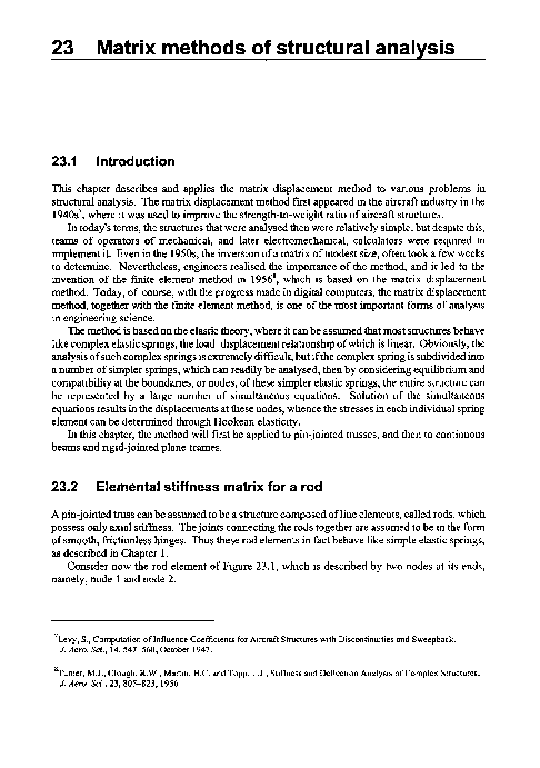 (PDF) matrix method of analysis