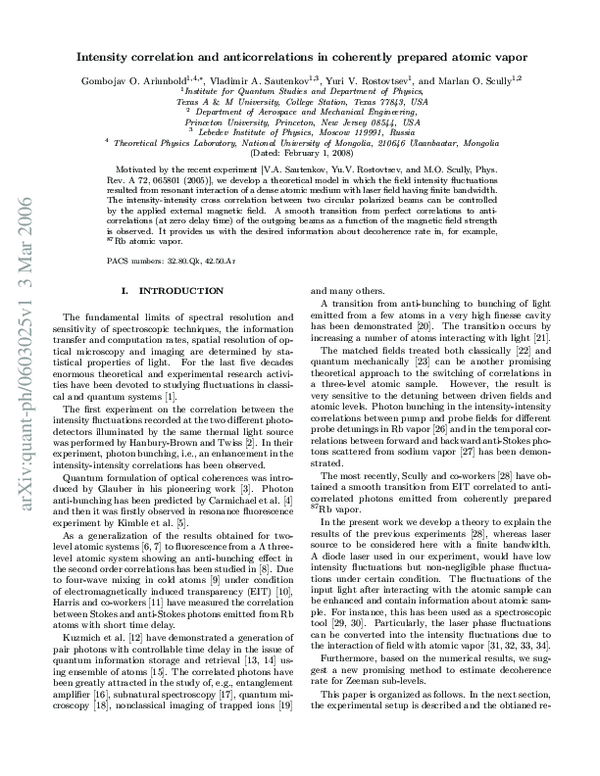 (PDF) Intensity correlation and anti-correlations in coherently driven ...