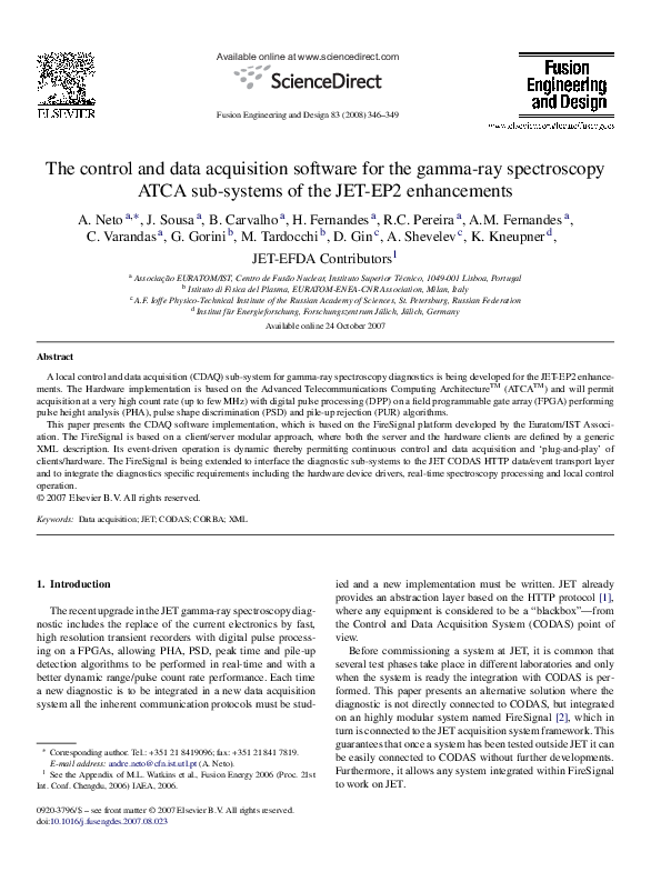 (PDF) The control and data acquisition software for the gamma-ray ...