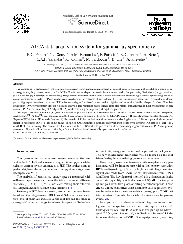 (PDF) ATCA data acquisition system for gamma-ray spectrometry