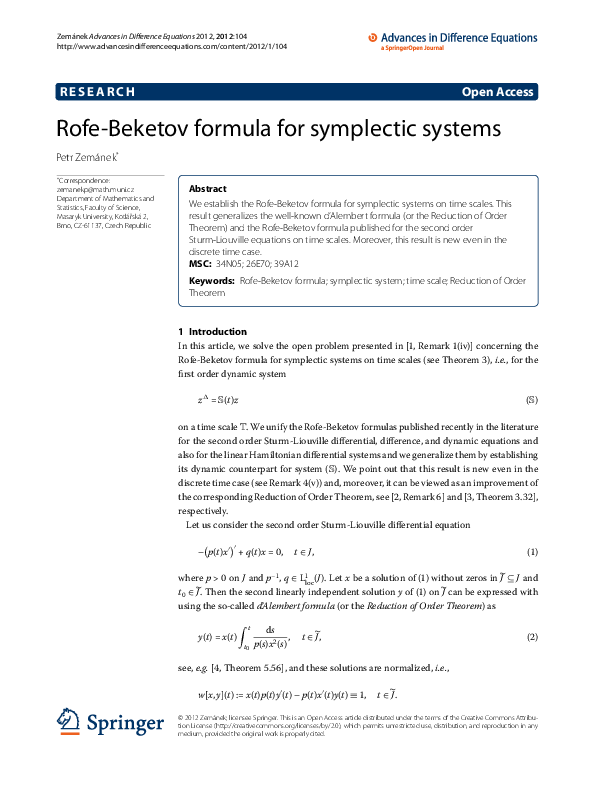 Rofe-Beketov formula for symplectic systems