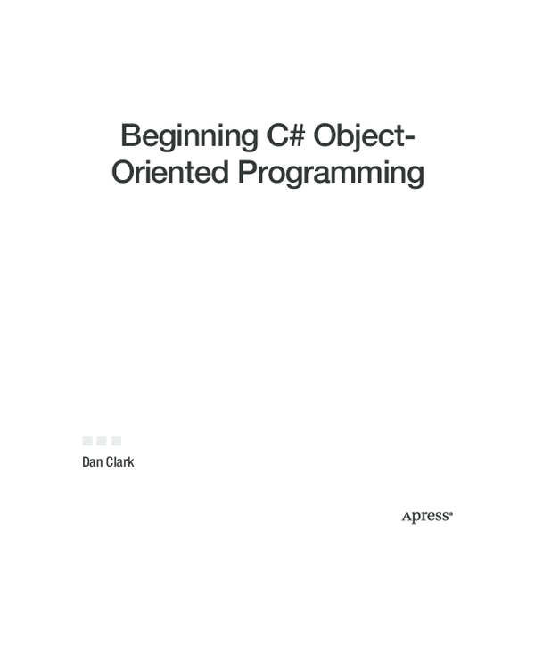 (PDF) Beginning C# Object-Oriented Programming