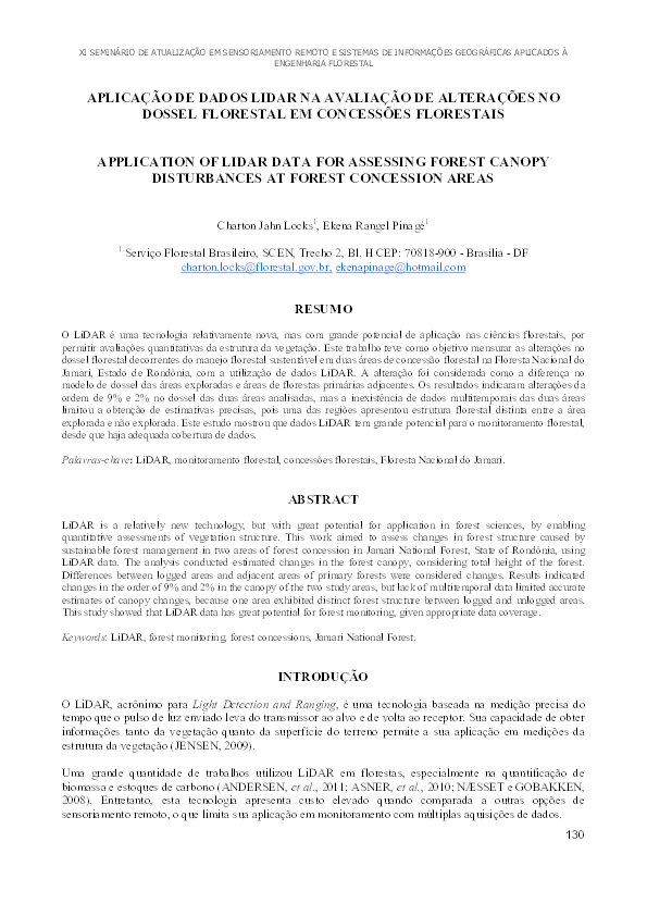 (PDF) Application of LiDAR data for assessing forest canopy ...