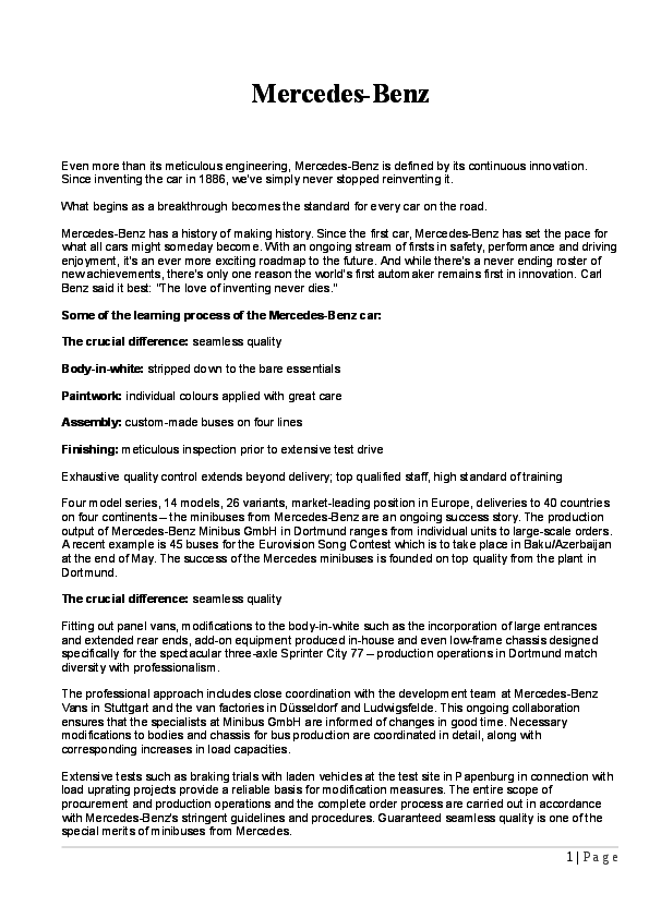 Doc Consumer Behavior On Mercedes Benz Md Shaheb Ali Academia Edu