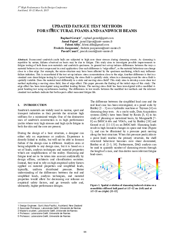 (PDF) UPDATED FATIGUE TEST METHODS FOR STRUCTURAL FOAMS AND SANDWICH BEAMS