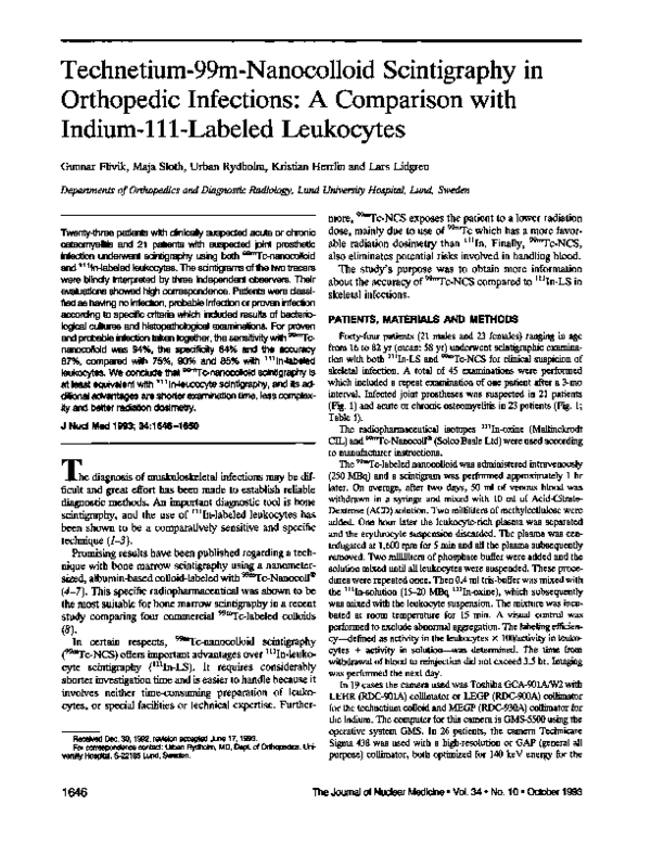 (PDF) The clinical contribution of SPECT/CT with 99mTc-HMPAO-labeled ...