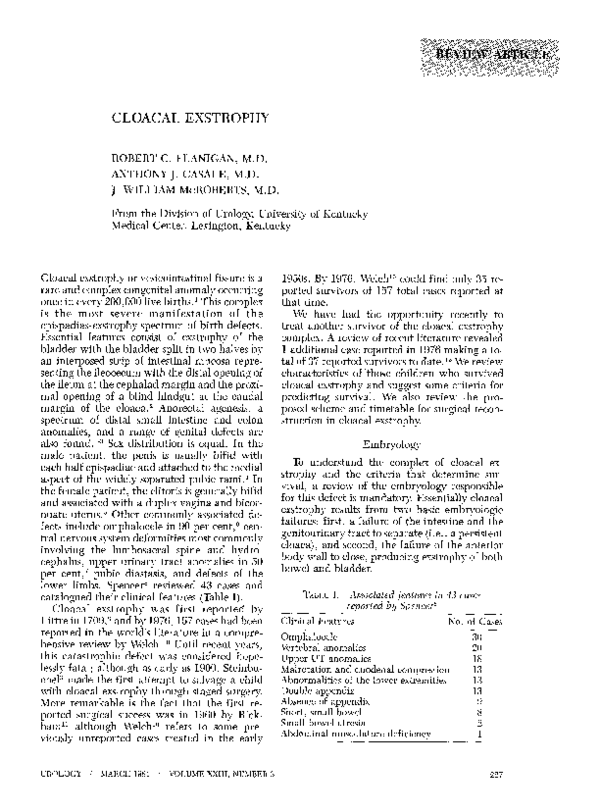 (PDF) Cloacal exstrophy