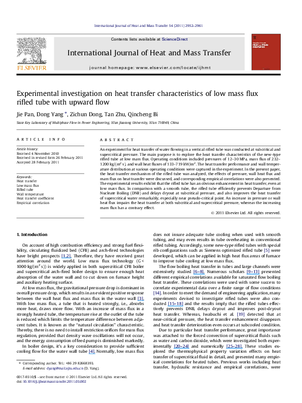 (PDF) Experimental investigation on heat transfer characteristics of ...