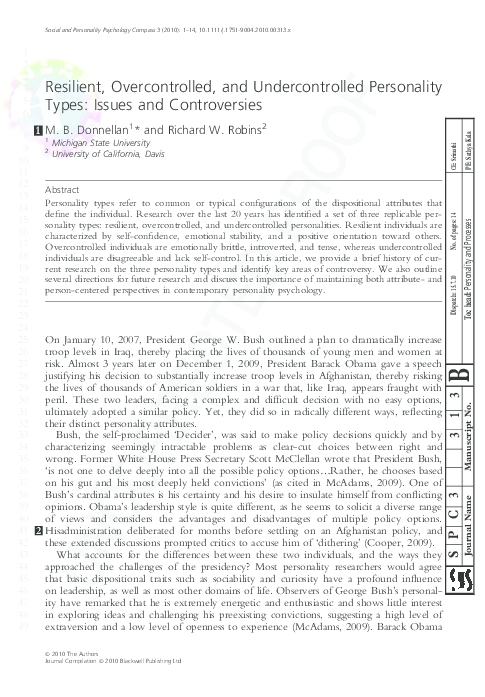 (PDF) Resilient, overcontrolled, and undercontroleed personality ...